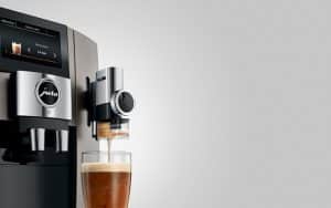 JURA J8 Midnight Silver with Sweet Foam function and syrup attachment