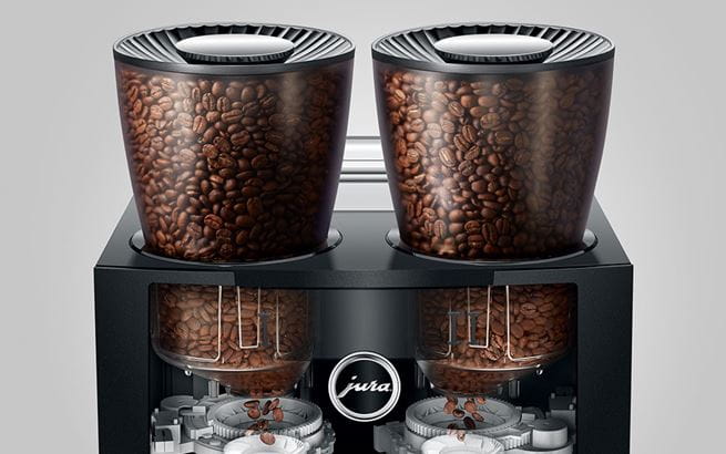 GIGA W10 with two ceramic disc grinders and dual 650 g bean containers