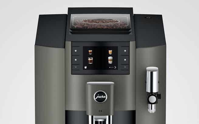 JURA E8 Dark Inox with intuitive 3.5-inch display and six buttons