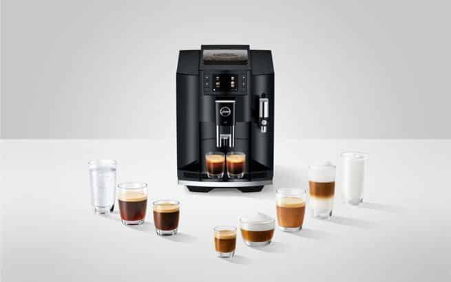 JURA E8 preparing a variety of coffee specialities